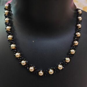Original sarvoski pearls Black beads necklace