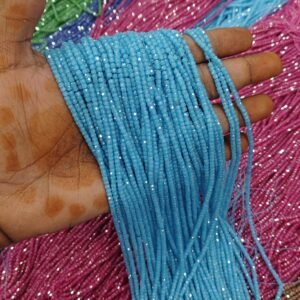 CZ High crushed beads Sky Blue Each 1 Line