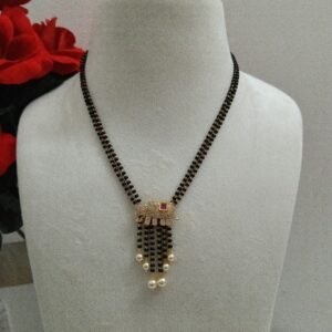 Trendy elephant Black beads chain