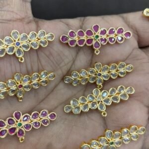 10 wholesale connector (white, Ruby pink)